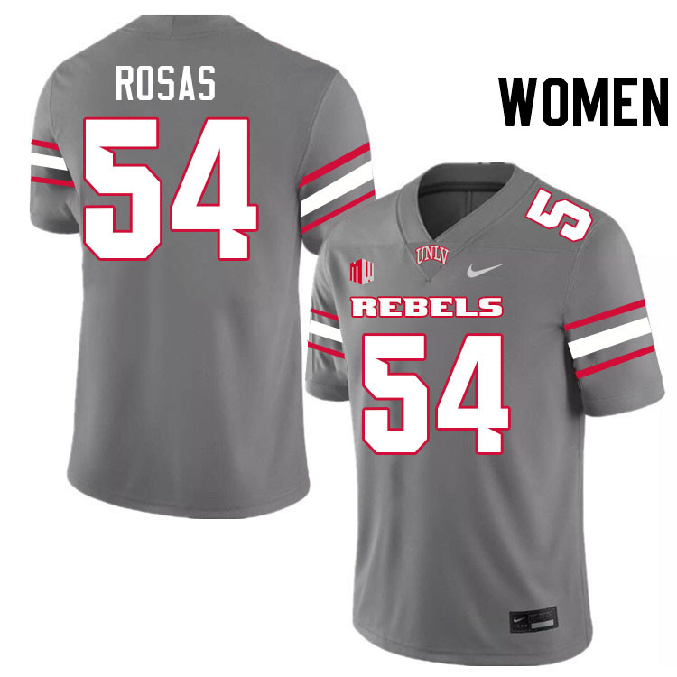 Women #54 Anthony Rosas UNLV Rebels College Football Jerseys Stitched-Grey